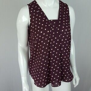 Ann Taylor LOFT Mauve Polkadot Tank